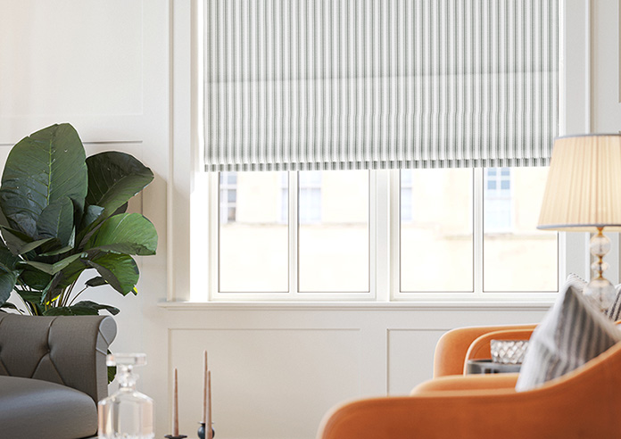 Lace Stripes, Grey - Motorised Roman Blind - Image 5